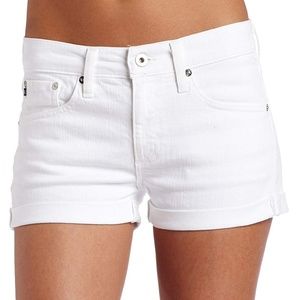 AG Jeans The PIXIE Roll-Up White Denim Shorts